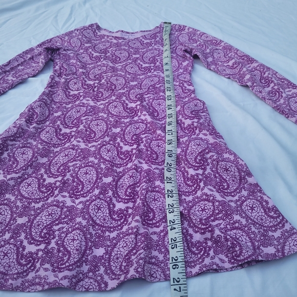 SOLD! Lands End Purple Paisley Girls Cotton Dress - Picture 2 of 10